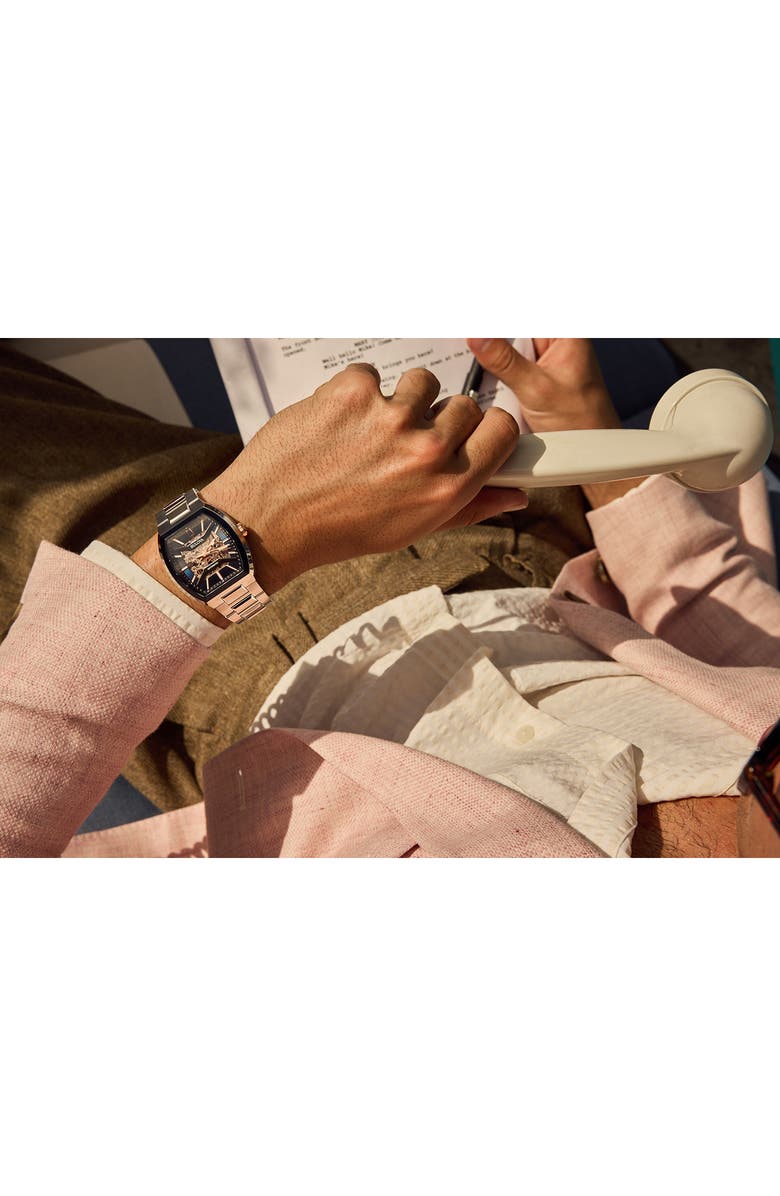 BULOVA Maquina Silverton Skeleton Dial Automatic Bracelet Watch, 40mm, Alternate, color,