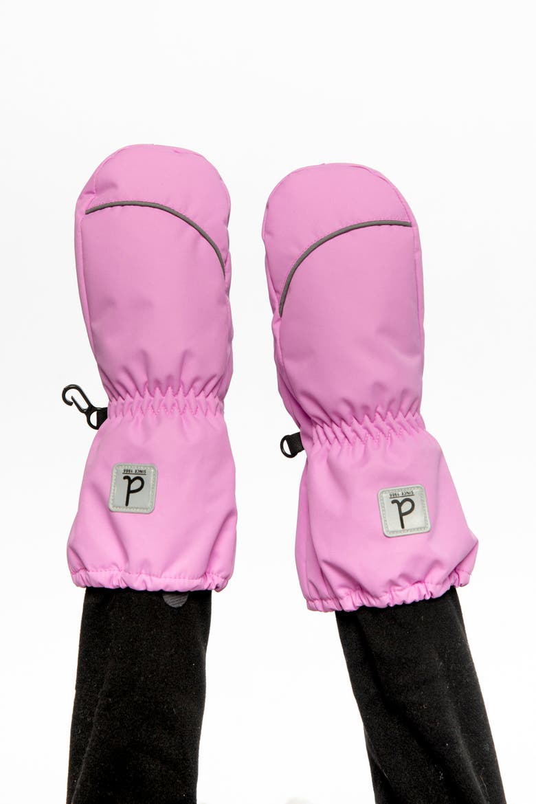 Palm Winter Play Rubberized Waterproof Mittens, Alternate, color, Pink