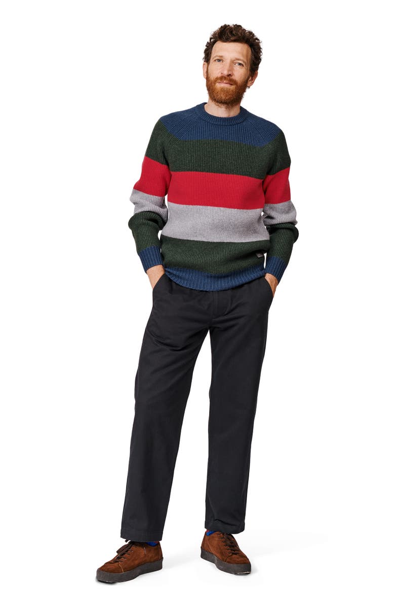 Aubin Pitt Block Stripe Crew Neck Sweater, Alternate, color, Block Stripe