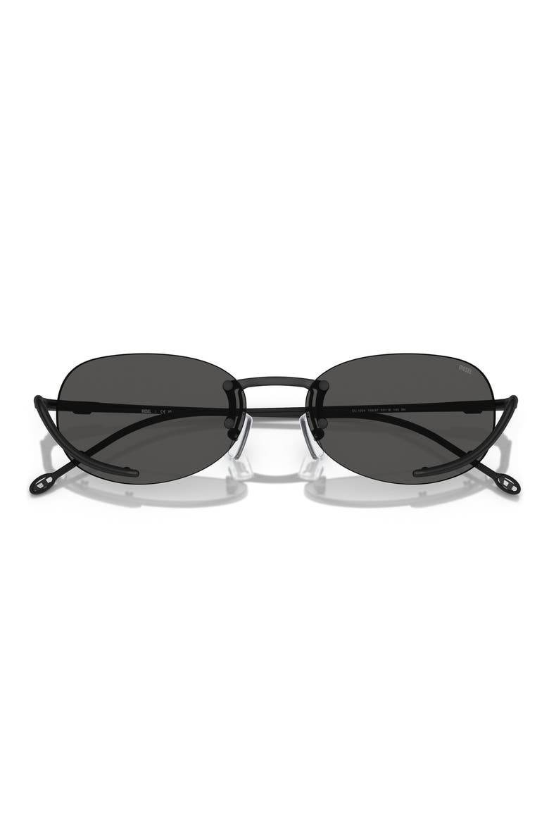 53mm Oval Sunglasses, Alternate, color, MATTE BLACK / DARK GREY