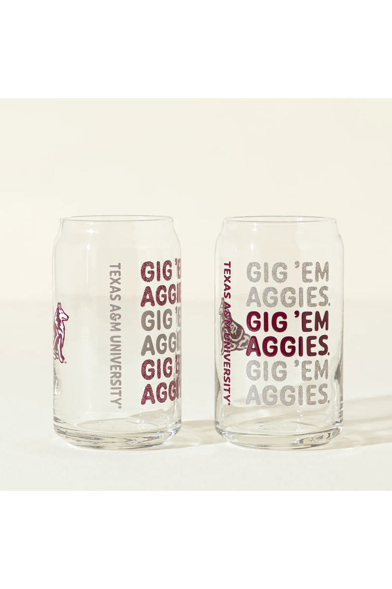 Show Your Spirit! College Can-Shaped Glass Set, Alternate, color, Texas A&M University