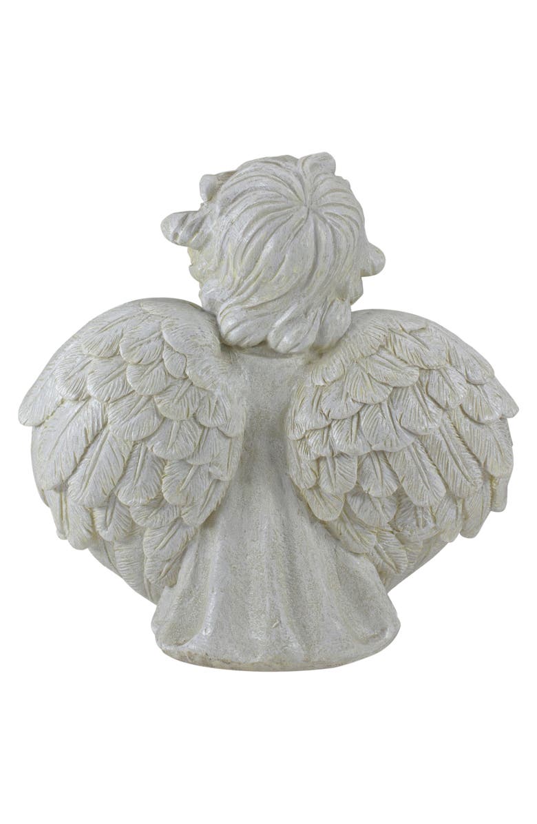 Northlight 9" Cherub Angel Wings Bird Feeder Outdoor Garden Statue, Alternate, color, Ivory