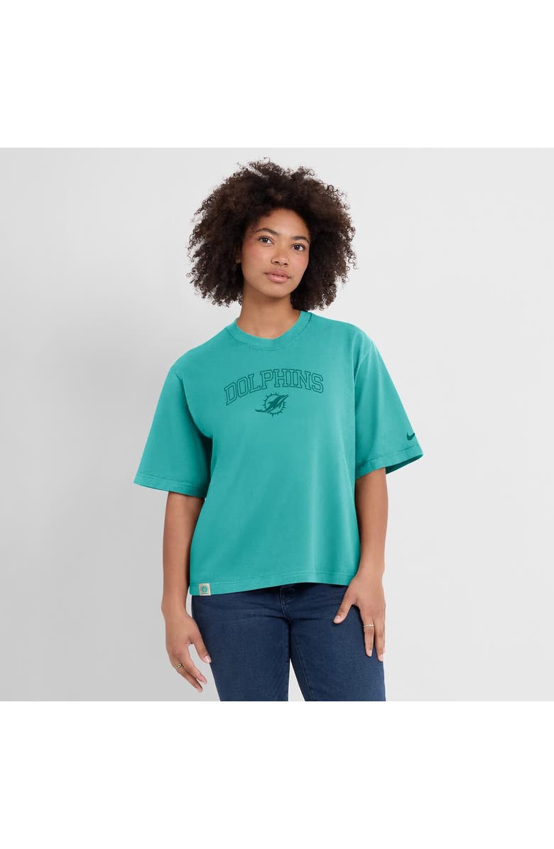 Nike Women's Nike Aqua Miami Dolphins Glory Arch Boxy T-Shirt, Alternate, color, Aqua