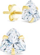 Sterling Forever Trillion Cut Cubic Zirconia Stud Earrings