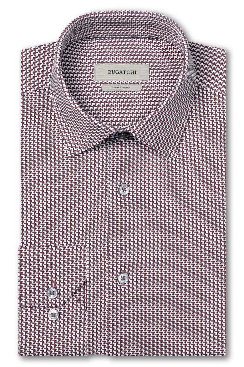 James OoohCotton® Micro Print Button-Up Shirt, Alternate, color, BURGUNDY