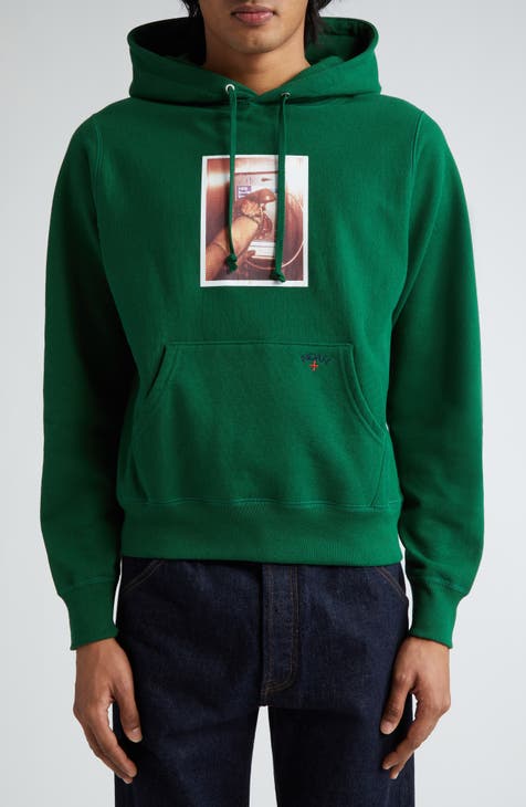 Green designer hoodie online