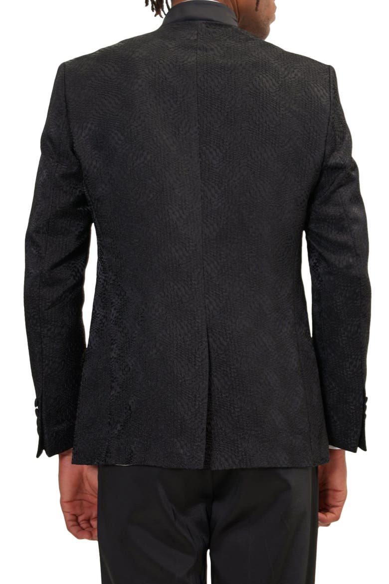 Satin Embellished Tuxedo Jacket, Alternate, color, BLACK