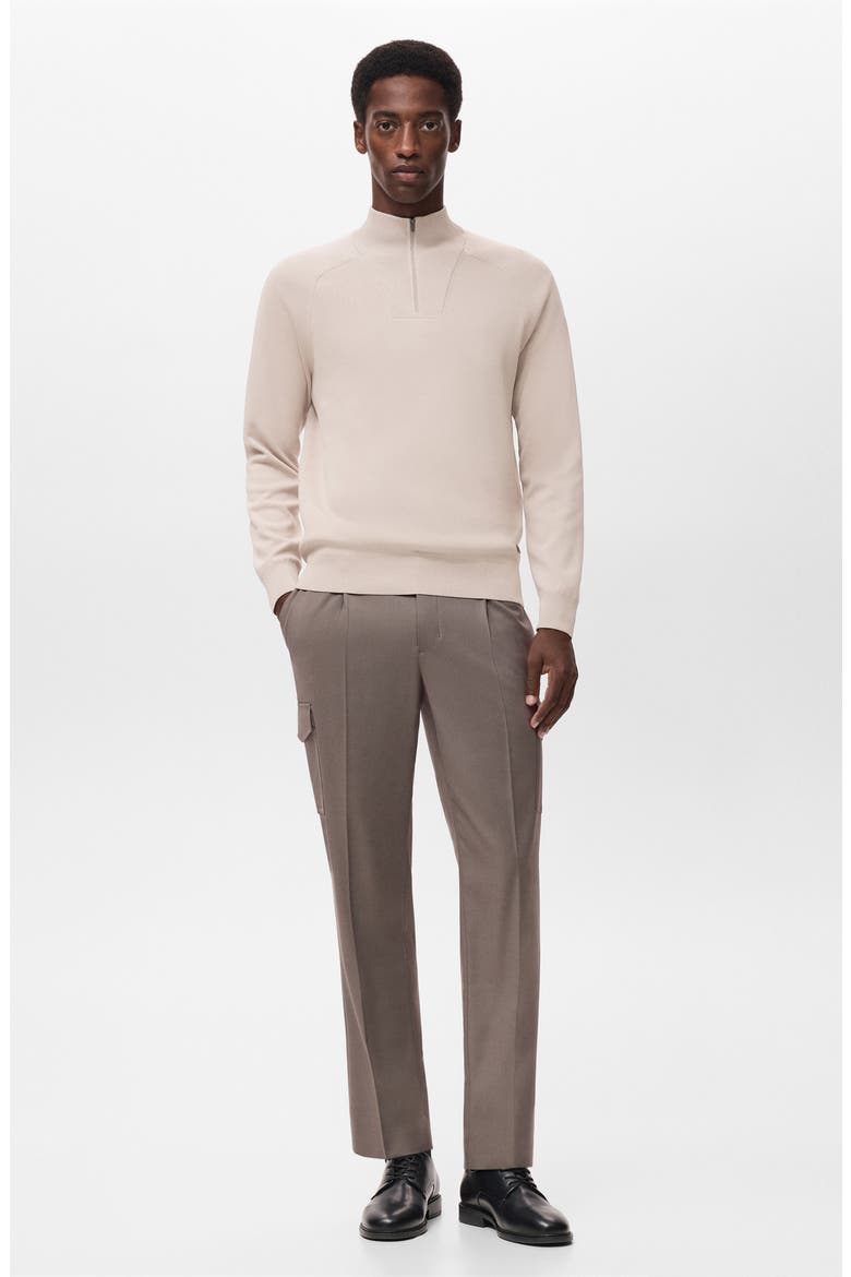 Thermoregulated Quarter Zip Sweater, Alternate, color, IVORY WHITE