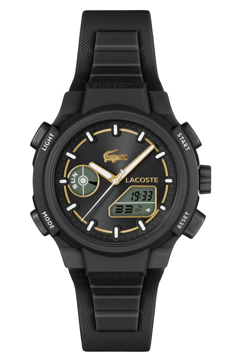LC33 Silicone Strap Watch, 40mm, Main, color, BLACK