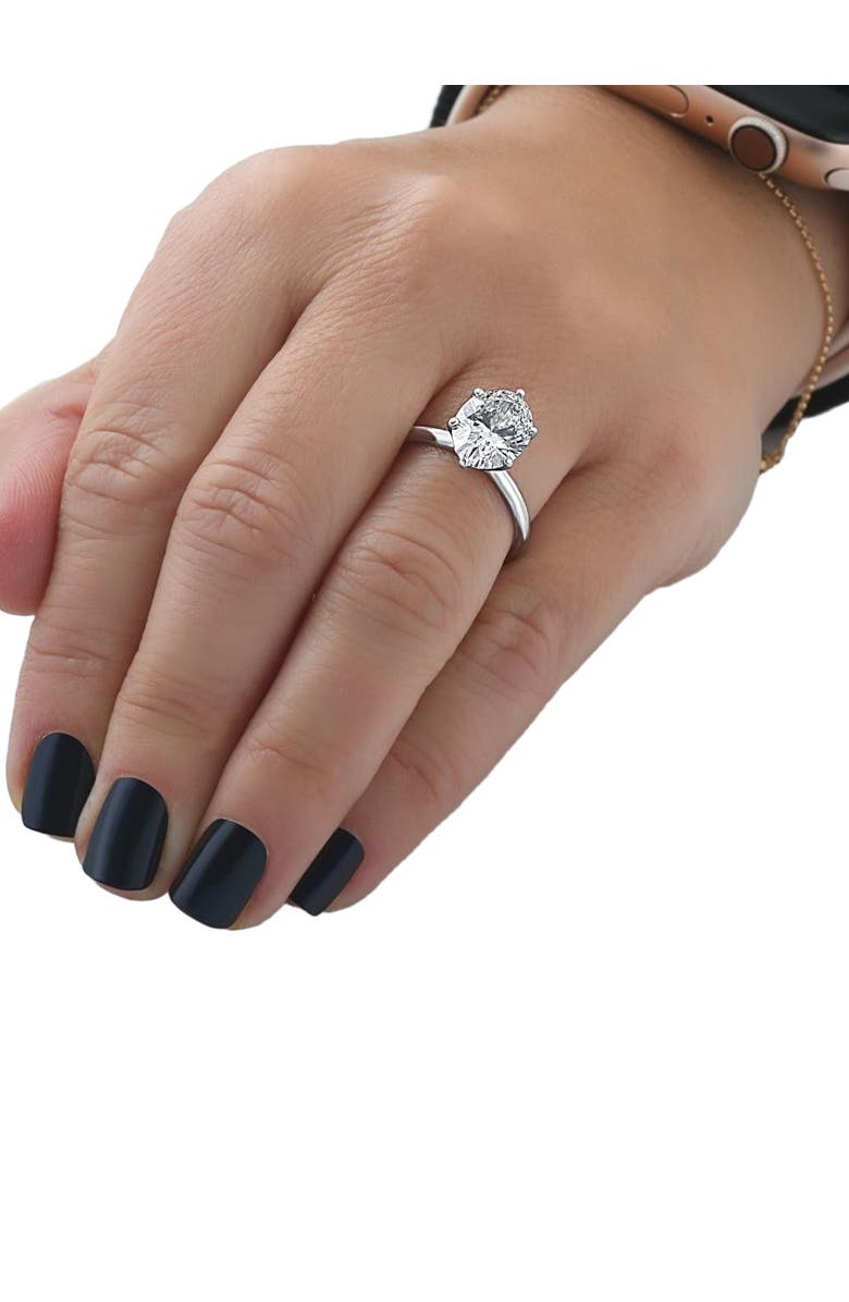 Bliss Diamond 3Ct Certified Platinum Solitaire Oval Lab Grown Diamond Engagement Ring, Alternate, color, 