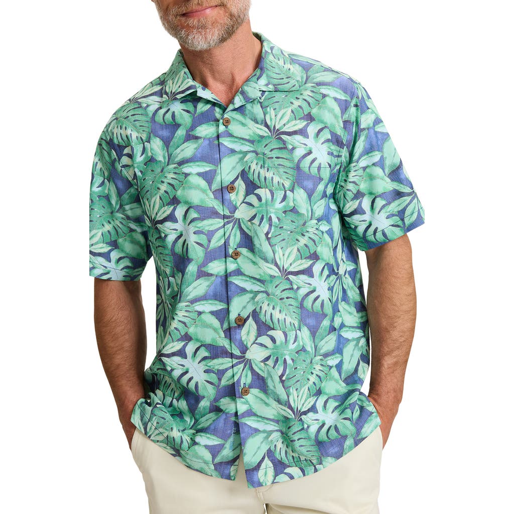 Tommy Bahama Coastal Ease Tropic Fringe IslandZone® Camp Shirt in Coastline at Nordstrom, Size X-Large