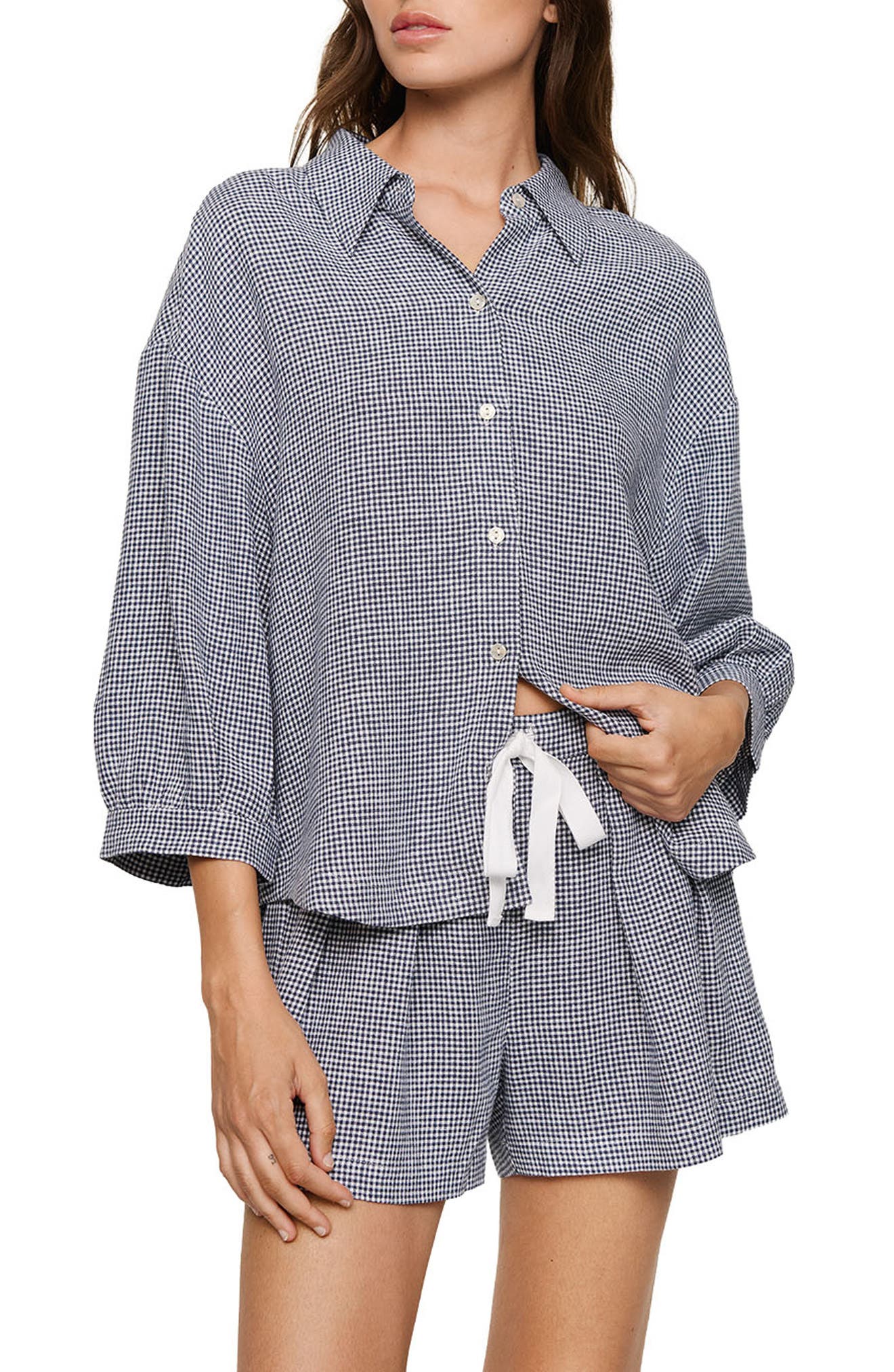 GINGHAM WHITE/ NAVY