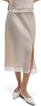 rag & bone Suki Metallic Midi Skirt