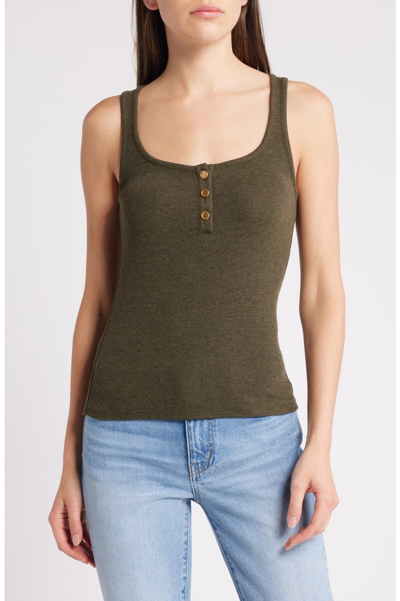 Rib Tank Top, Main, color, RICH MILITARY HEATHER