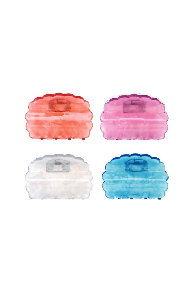 Translucent Scallop Edge Hair Clip Set, Main, color, Multi Color