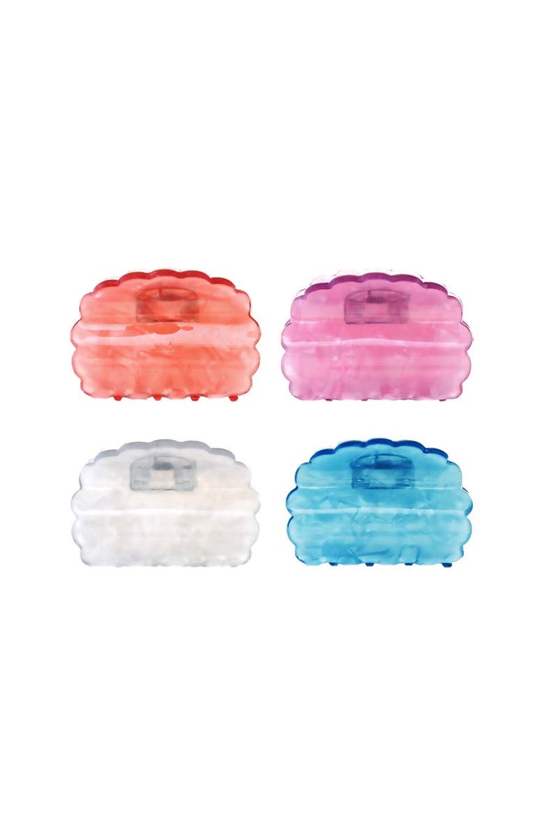 BY ADINA EDEN Translucent Scallop Edge Hair Clip Set, Main, color, Multi Color