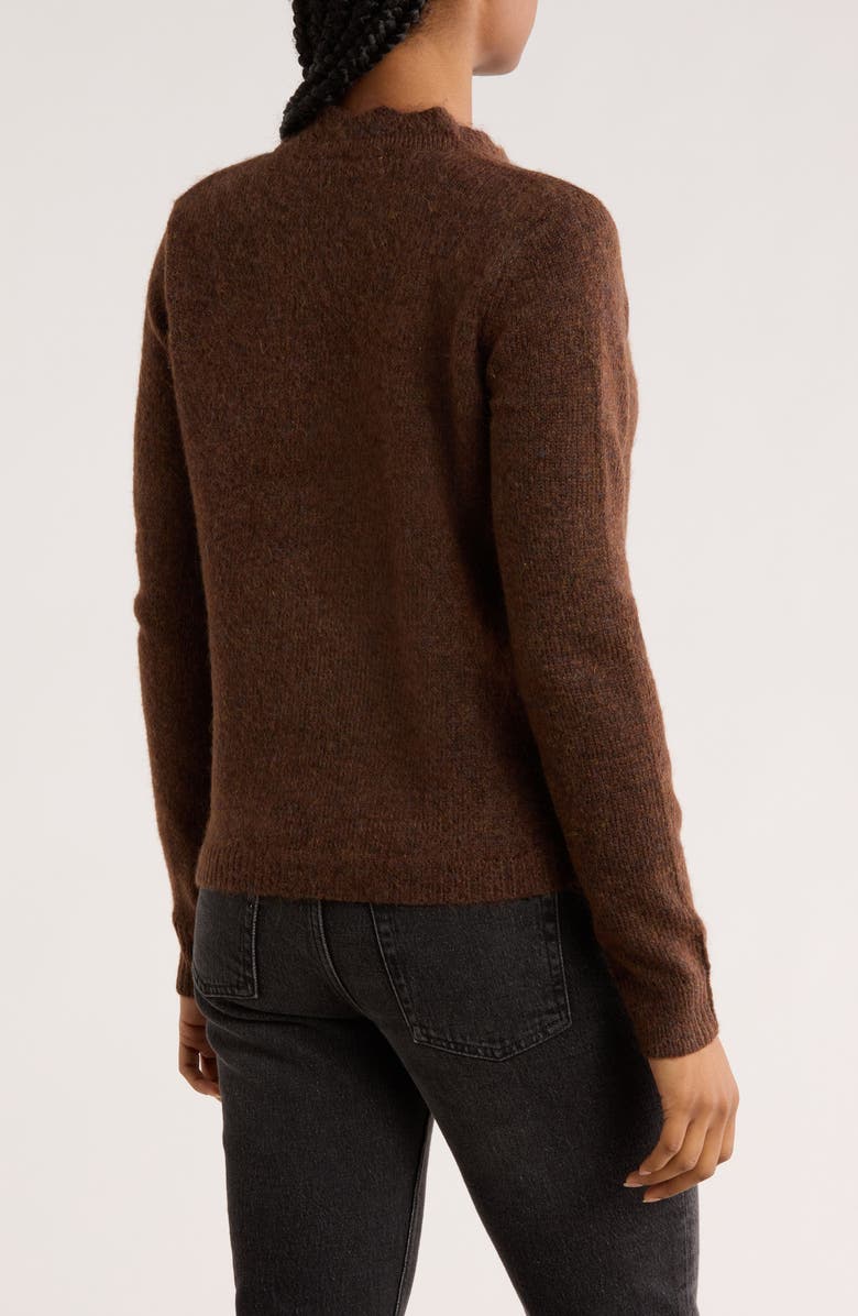 RDI Cable Knit Cardigan, Alternate, color, Brown Melange