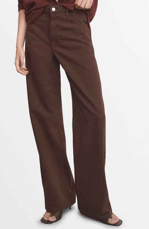 Mango Danila Raw Hem High Waist Wide Leg Jeans In Animal Print