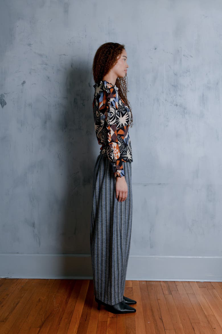 Yamina Wide Leg Elastic Waistband Pant, Alternate, color, Patti Stripe