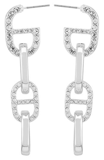 Guess Two-tone Mariner Drop Earrings In Silver