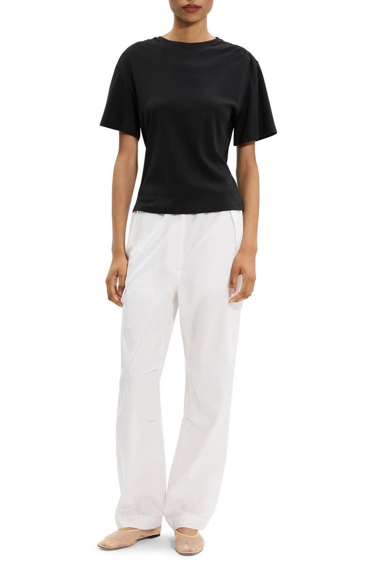 Theory Ruched Shoulder Supima<sup>®</sup> Cotton T-Shirt, Alternate, color, 
