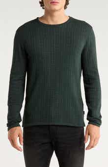 John Varvatos Fern Feeder Stripe Rib Long Sleeve T-Shirt
