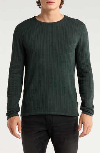 John Varvatos Fern Feeder Stripe Rib Long Sleeve T-Shirt
