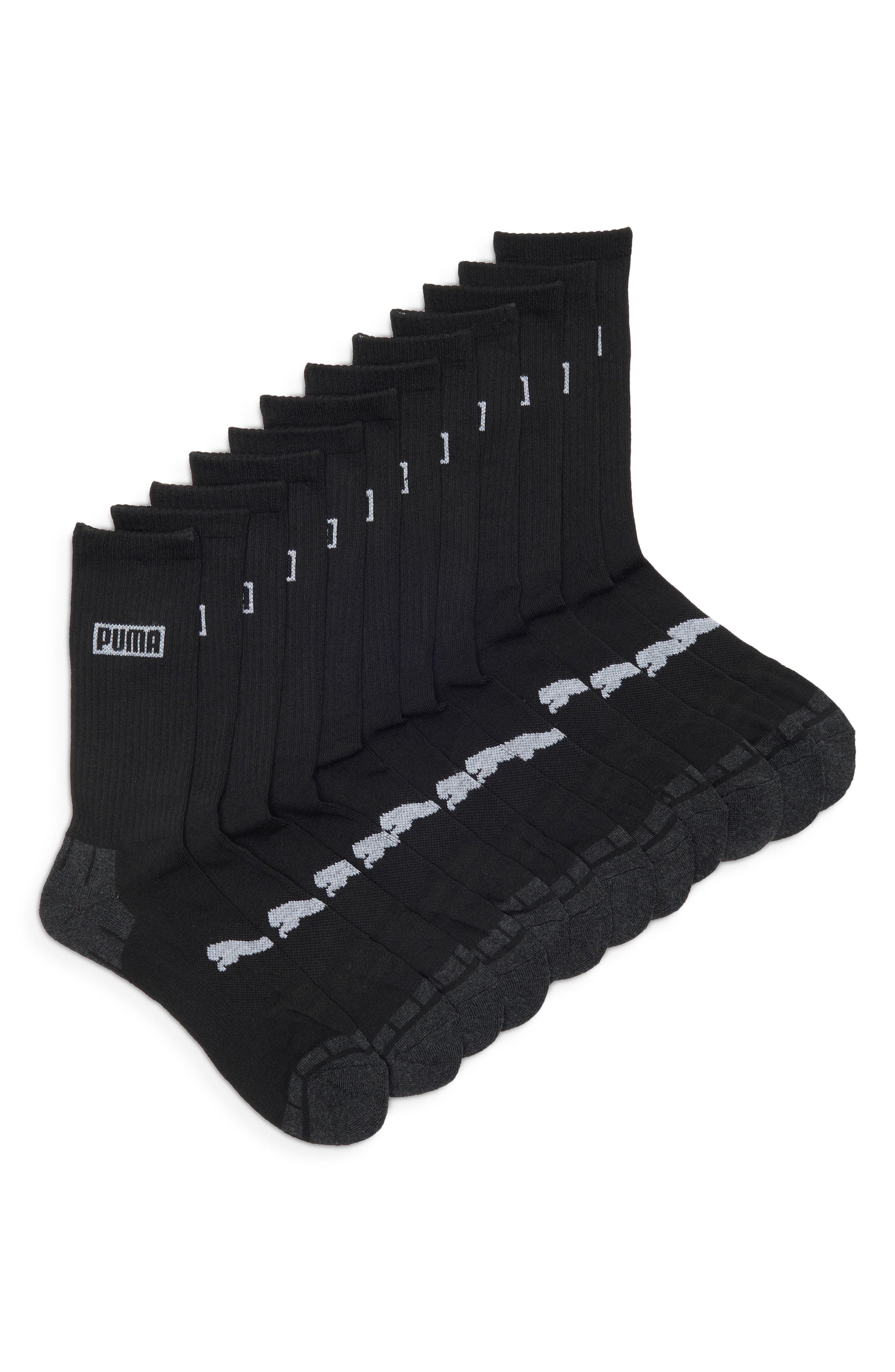PUMA 6-Pack Terry Quarter Length Socks