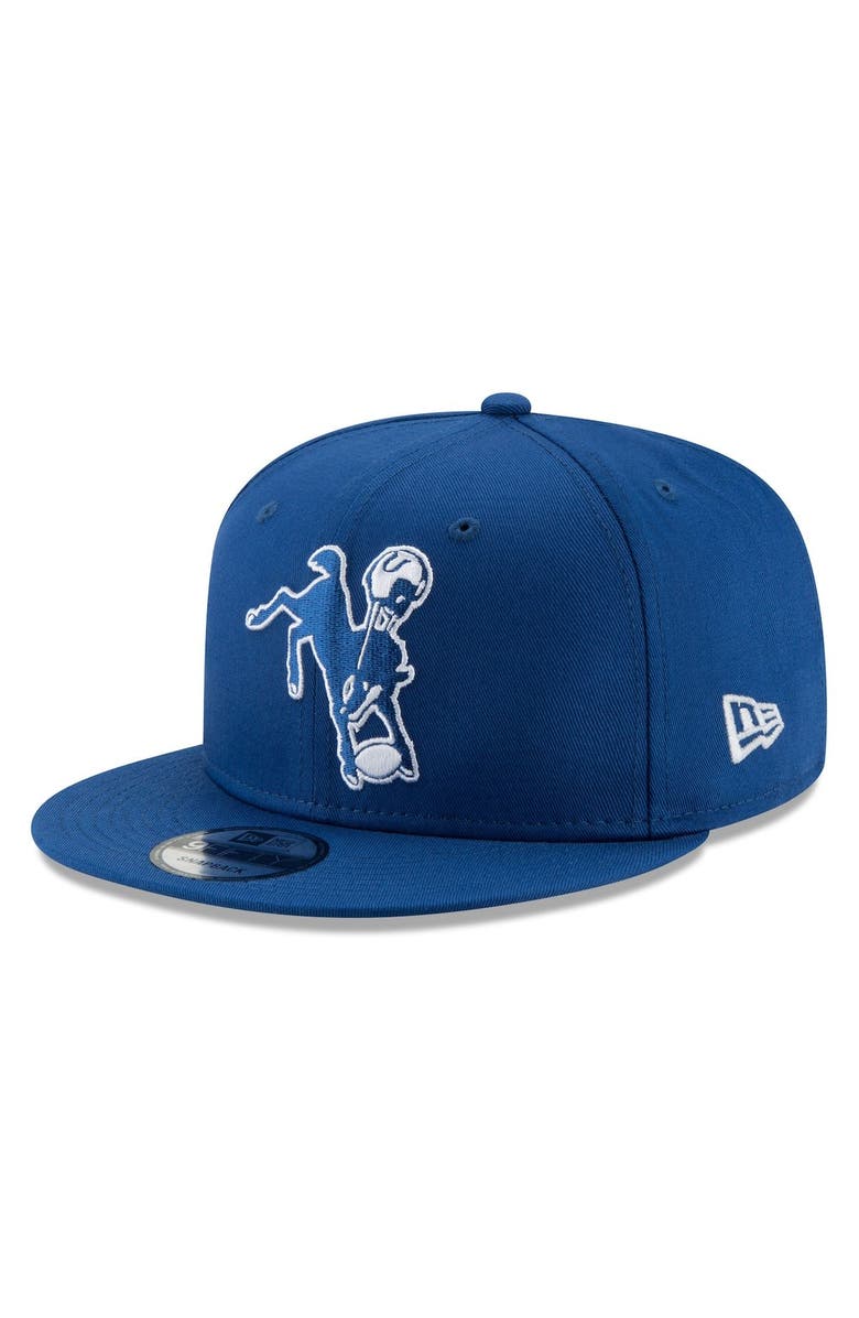 New Era Men's New Era Royal Indianapolis Colts Throwback 9FIFTY Adjustable Snapback Hat, Main, color, Royal