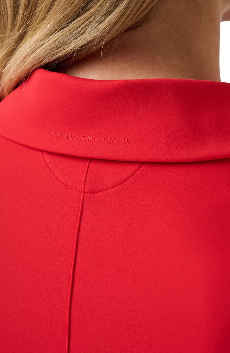TravisMathew Moveknit Performance V-Neck Polo, Alternate, color, Tomato