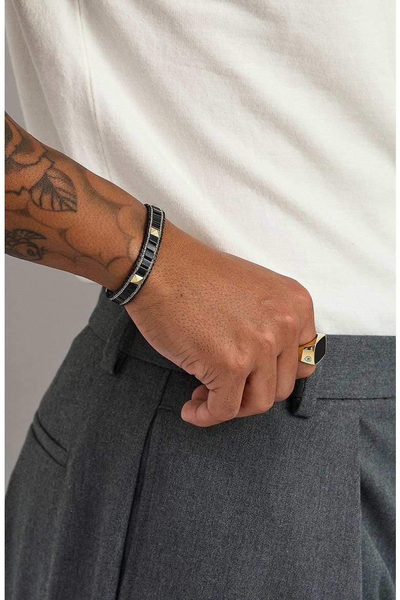 Stud Bracelet, Alternate, color, Black Onyx / Gold