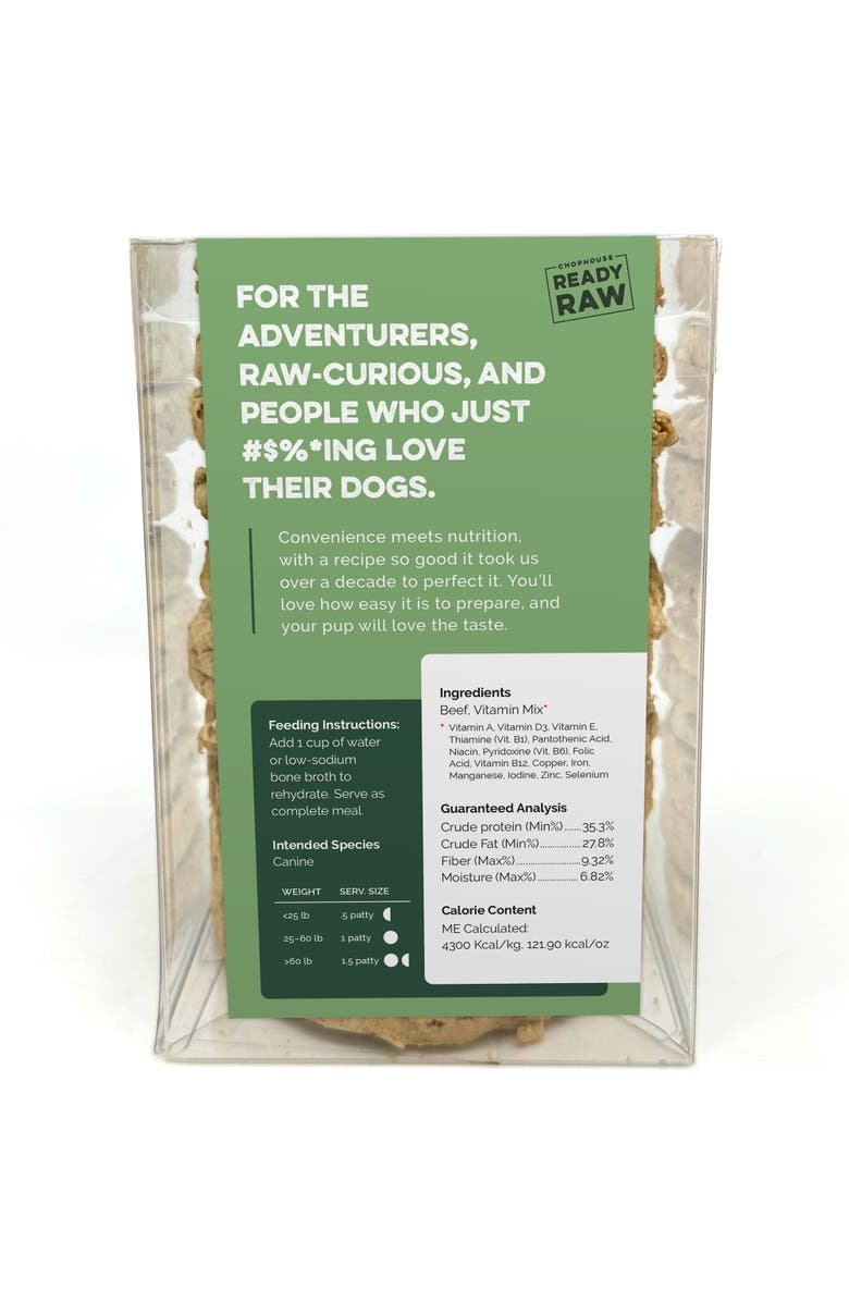 Scout & Zoe's Chophouse Ready Raw, Beef, 9 Dog Food Freeze Dried Patties, Alternate, color, Multicolored