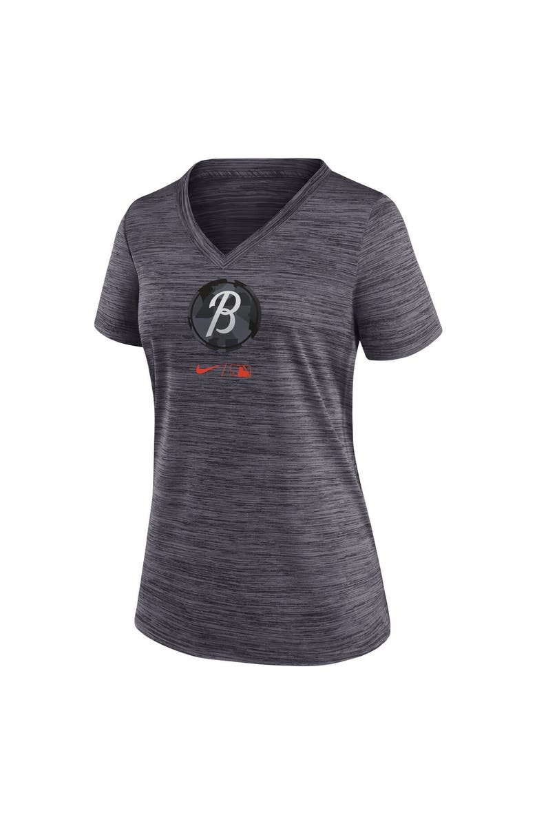 Nike Women's Nike Black Baltimore Orioles City Connect Velocity Practice Performance V-Neck T-Shirt, Alternate, color, Black