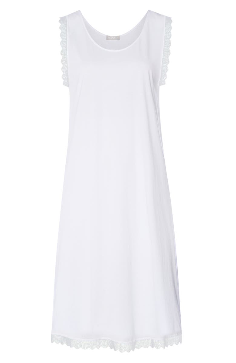 Hanro Inaya Scallop Tank Dress, Alternate, color, White