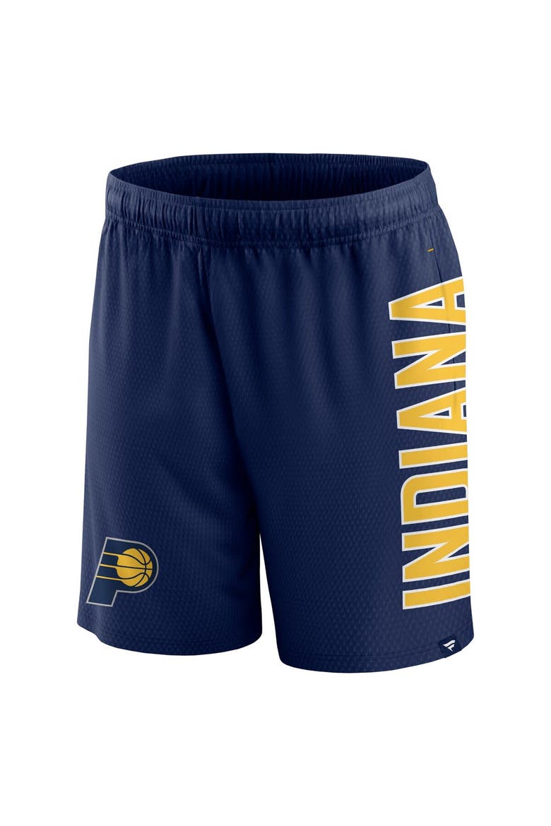Men's Fanatics Branded Navy Indiana Pacers Post Up Mesh Shorts, Alternate, color, Navy