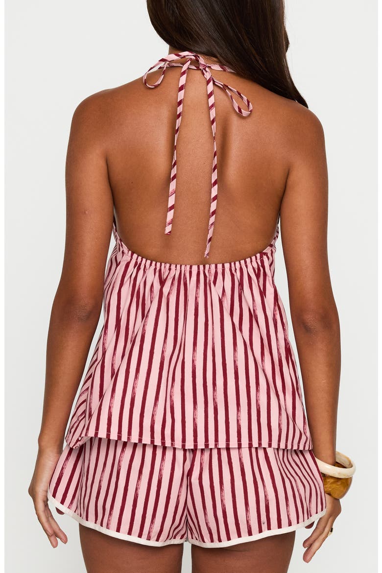 Your Everything Stripe Organic Cotton Halter Top, Alternate, color, PINK STRIPE