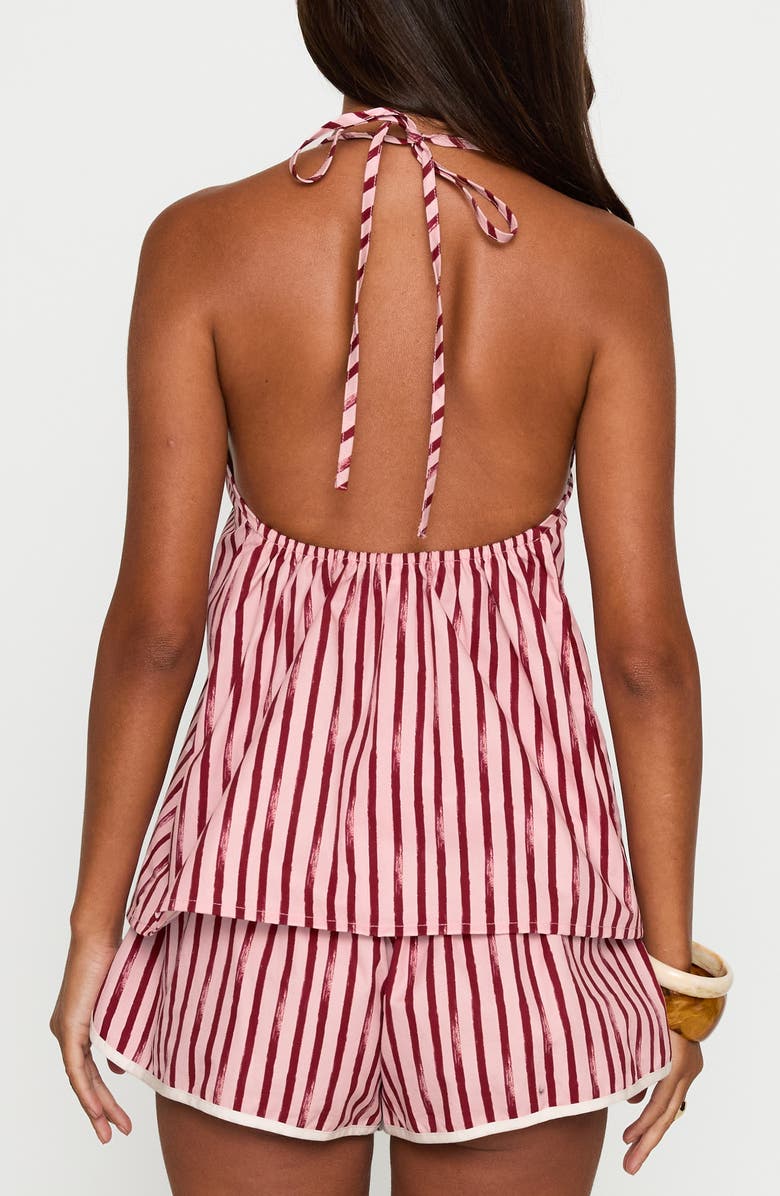 Princess Polly Your Everything Stripe Organic Cotton Halter Top, Alternate, color, Pink Stripe