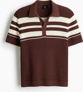 H&M Regular Fit Pointelle-knit Polo Shirt