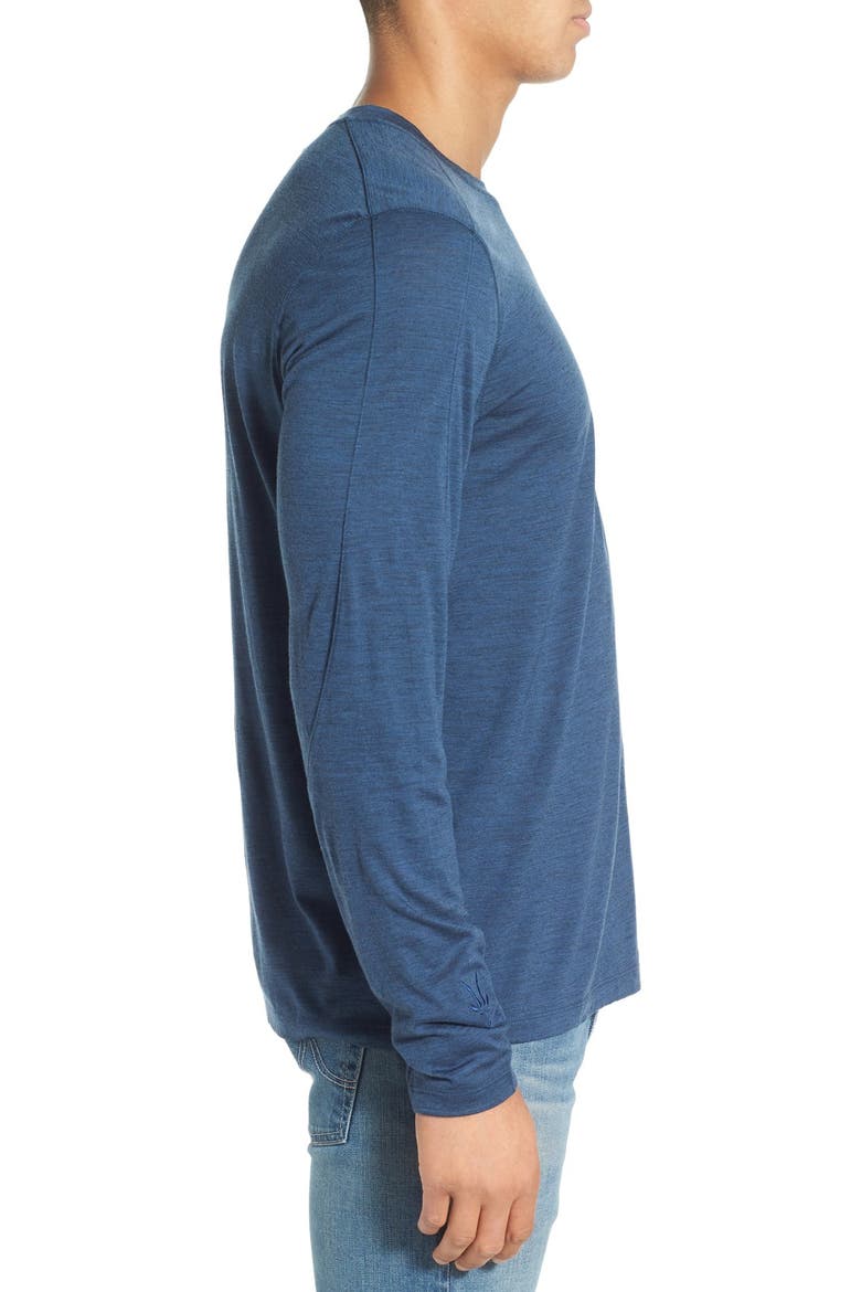 'OD' Merino Wool Long Sleeve Crewneck T-Shirt, Alternate, color, BALTIC HEATHER