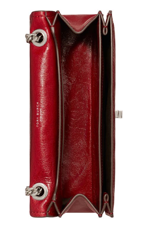 Tory Burch Kira Turnlock Leather Convertible Shoulder Bag In Red