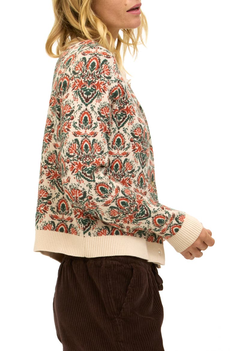 Effie Baroque Cardigan, Alternate, color, TAPIOCA / PICANTE