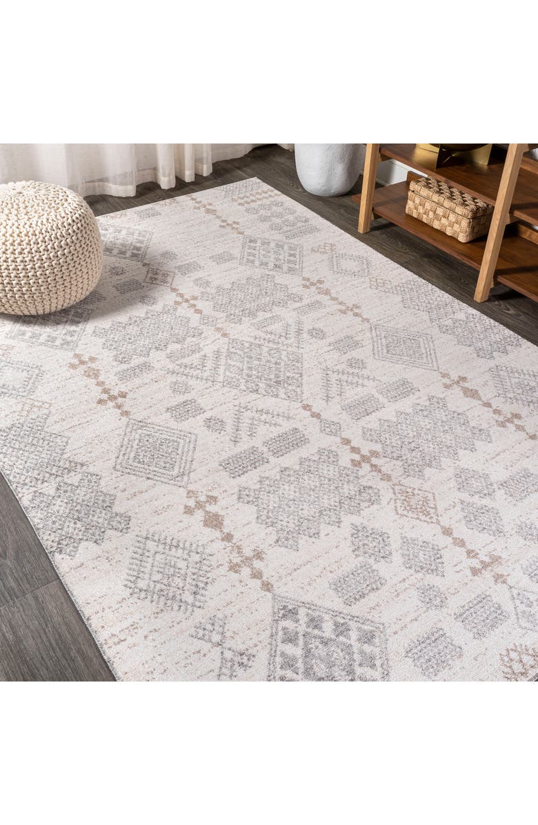 JONATHAN Y Bhalil Berber Diamond Geometric Area Rug, Alternate, color, Beige/Gray
