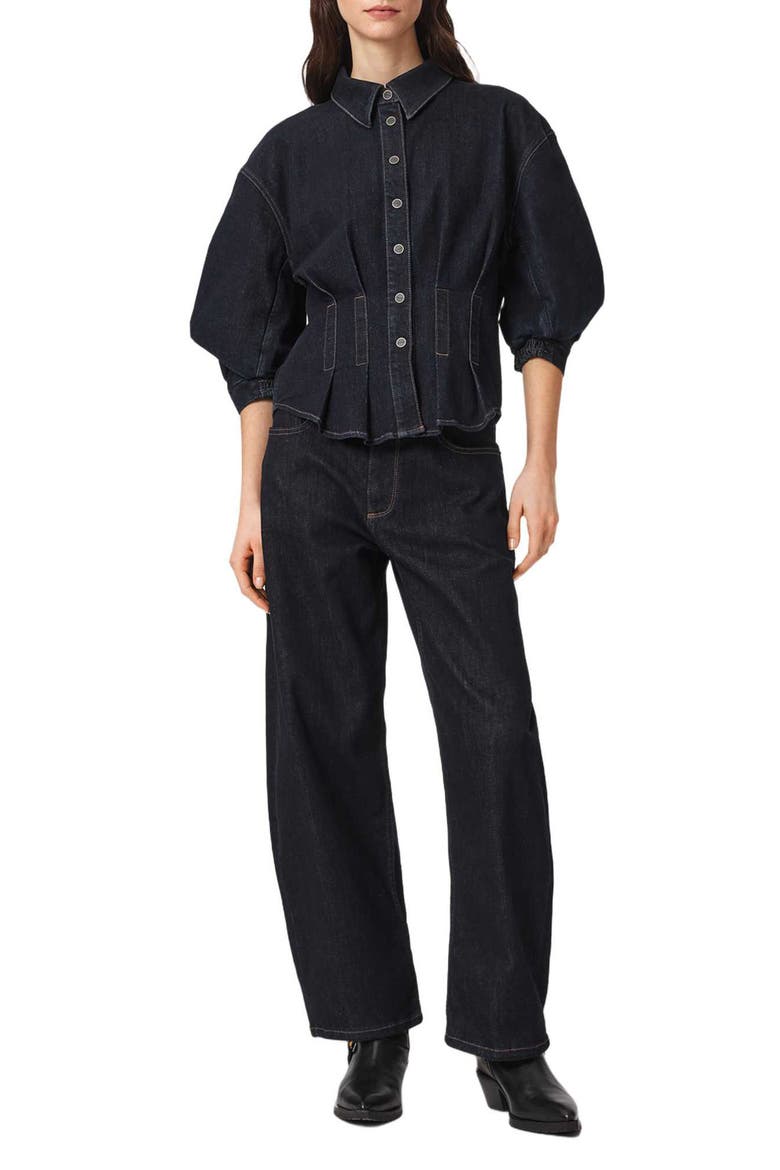 Nancy Denim Shirt, Alternate, color, RINSE WASH INDIGO