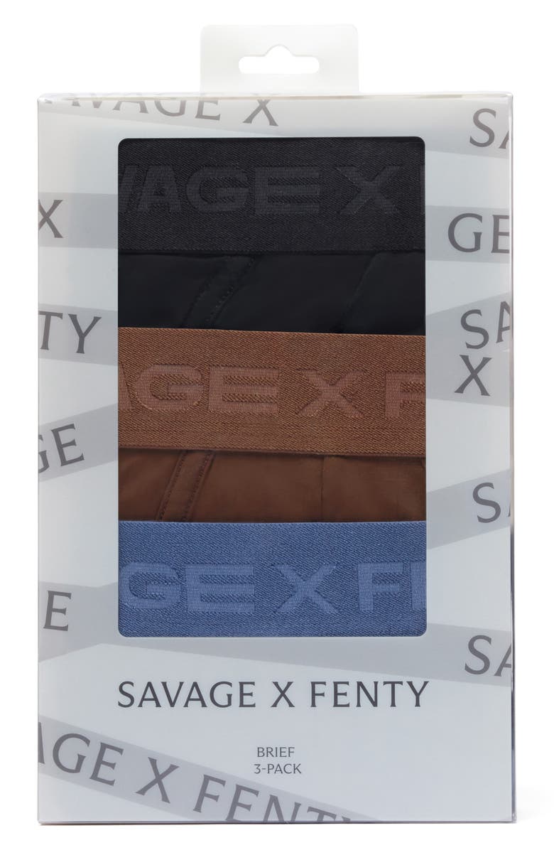 SAVAGE X FENTY Shadow Fit 3-Pack Briefs, Alternate, color, Black/ Brown/ Blue