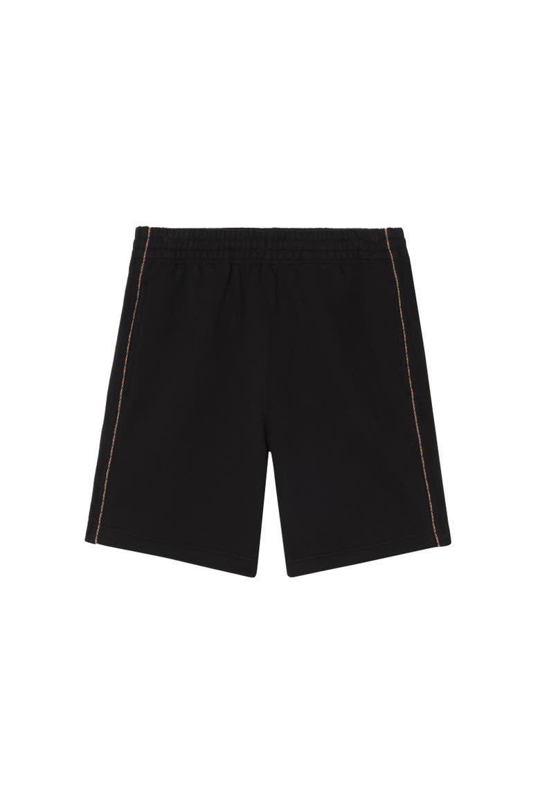 Check Piping Cotton Shorts, Alternate, color, Black