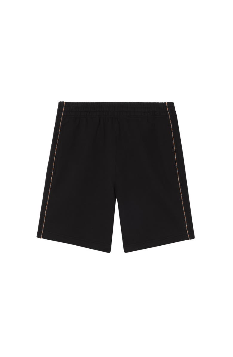 Burberry Check Piping Cotton Shorts, Alternate, color, Black