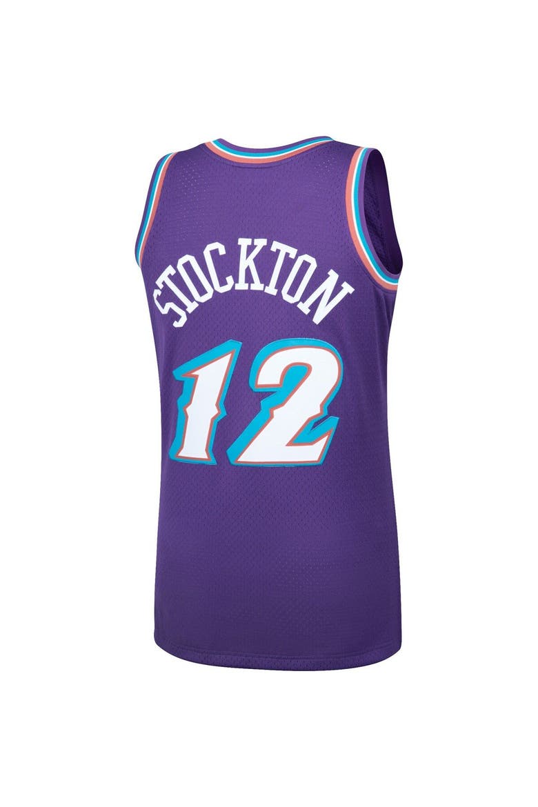 Men's Mitchell & Ness John Stockton Purple Utah Jazz Hardwood Classics Swingman Jersey, Alternate, color, Purple