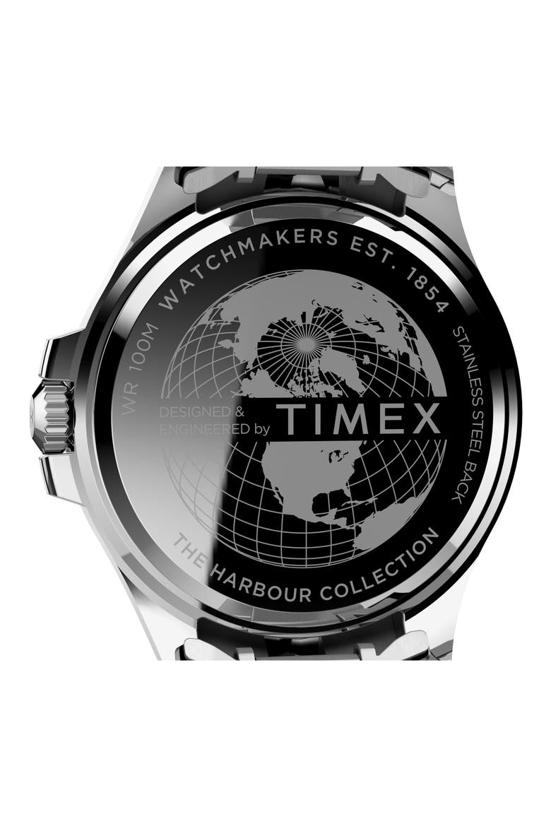 Harborside Coast Bracelet Watch, 43mm, Alternate, color, SILVER