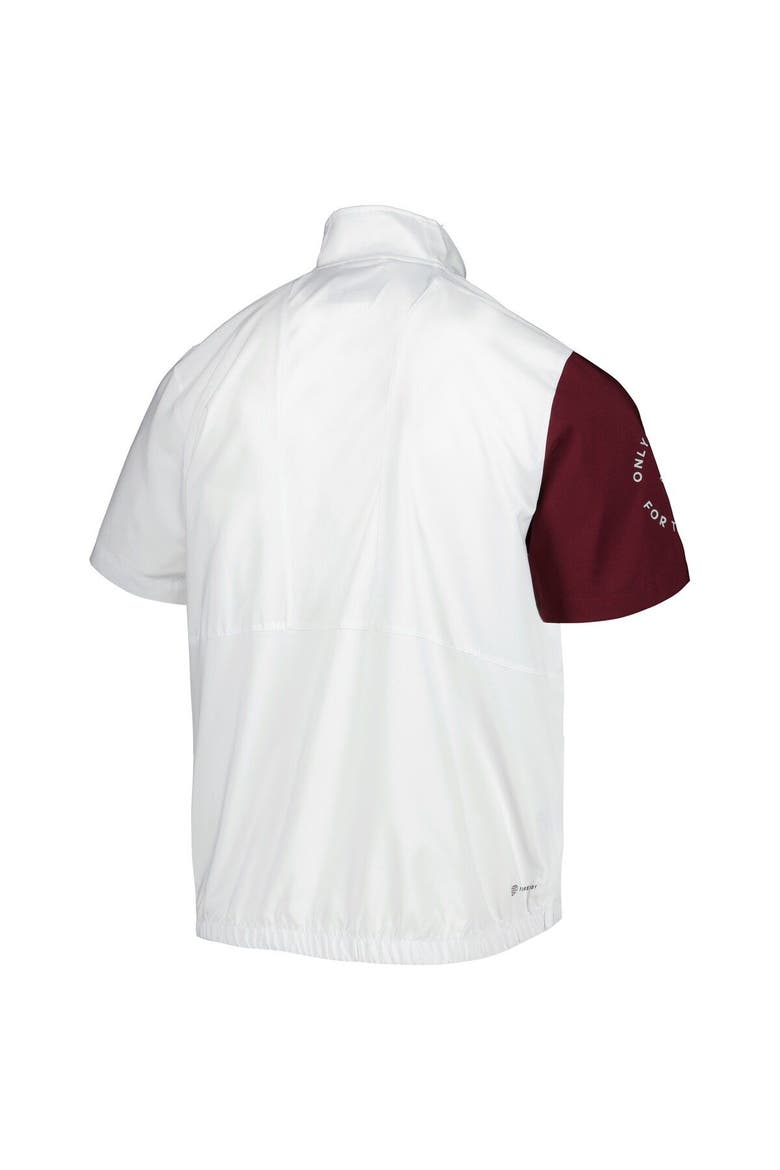 Men's adidas White Texas A&M Aggies M STM AEROREADY Half-Zip Jacket, Alternate, color, White