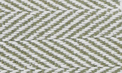 Sferra Celine Fringed Herringbone Cotton Throw In White/willow